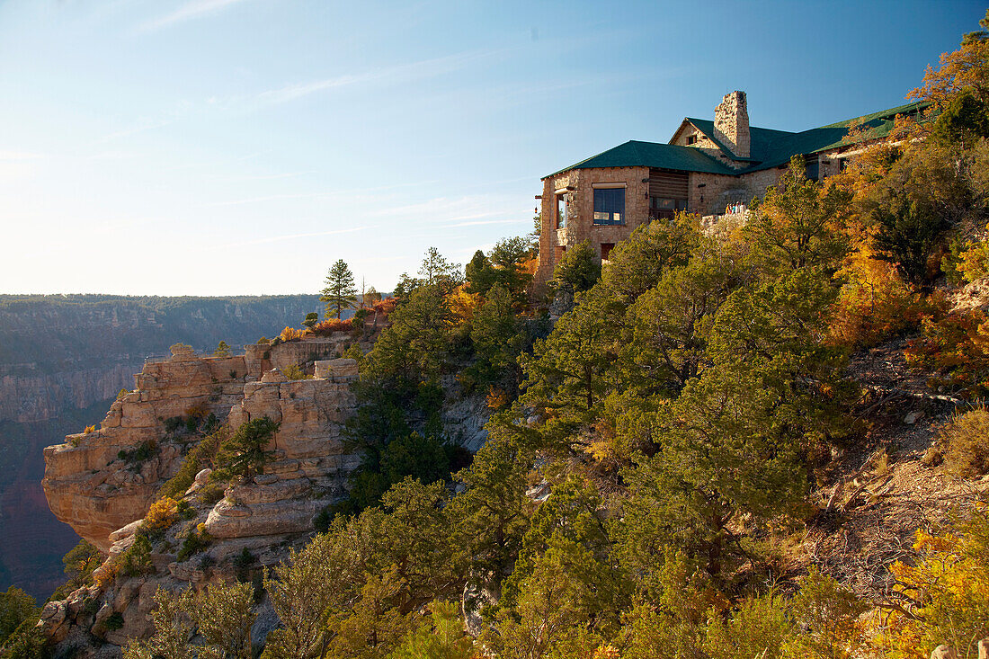 Blick vom Bright Angel Point in den  Bright Angel Canyon , North Rim , Grand Canyon National Park , Arizona , U.S.A. , Amerika