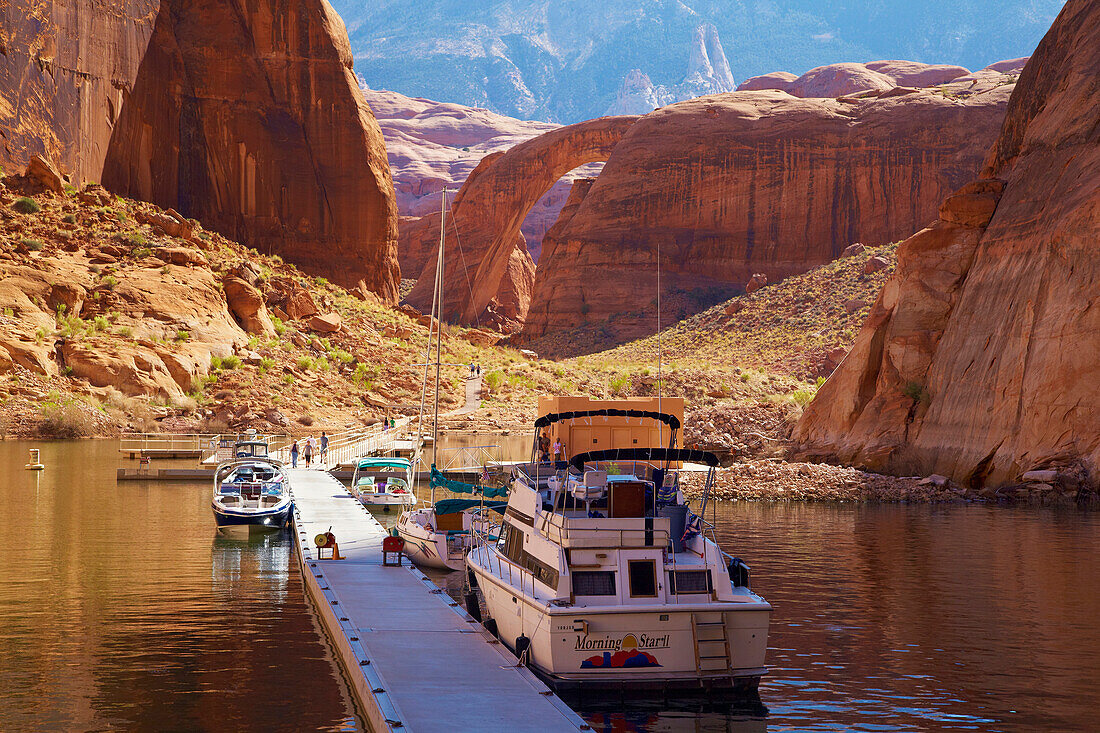 Anlegestelle , Rainbow Bridge National Monument , Lake Powell , Utah , U.S.A. , Amerika