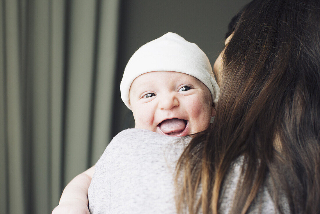 Mother holding baby