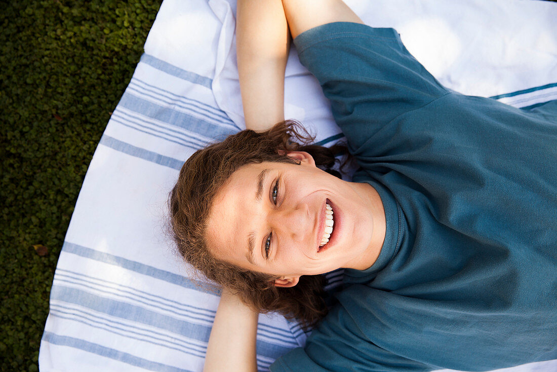 Young man relaxing in the park