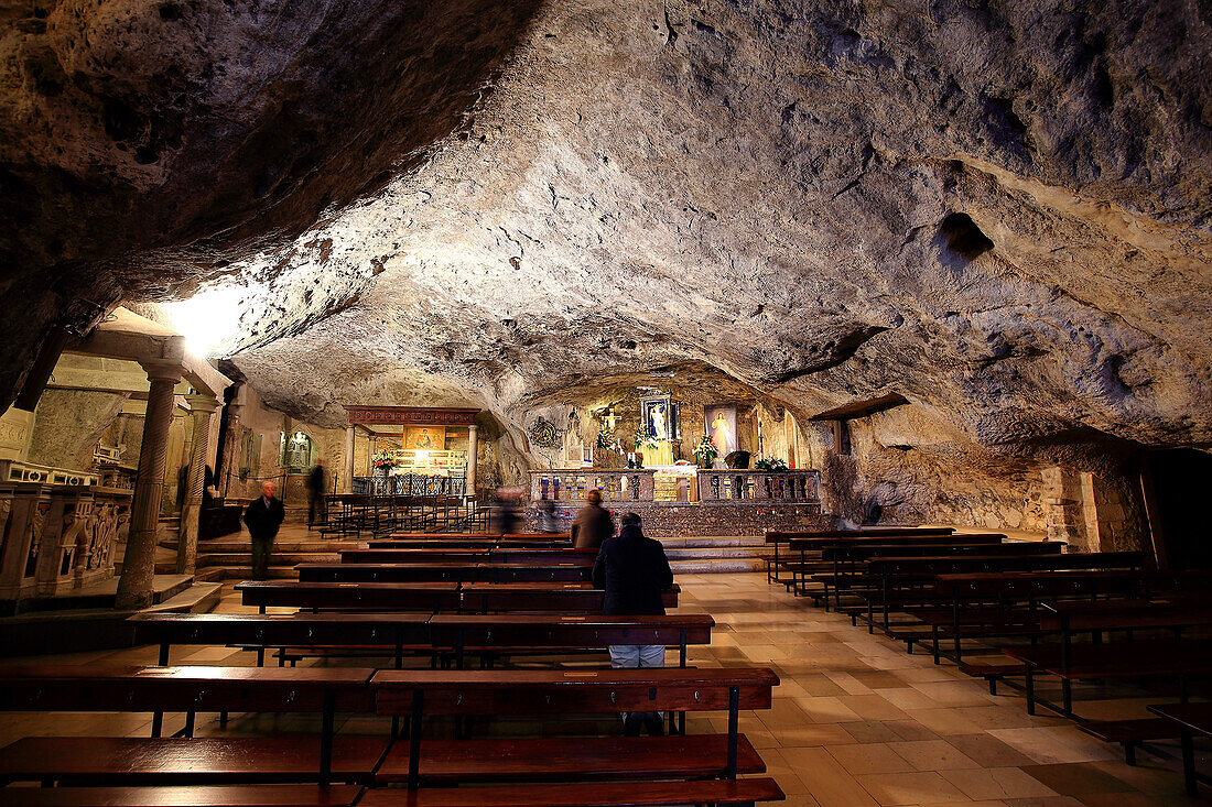 Cave of San Michele Arcangelo Sanctuary in Monte Sant'Angelo village , Gargano, Apulia, Italy