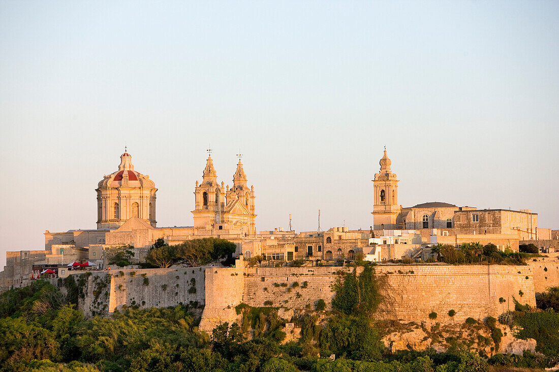 Malta, Mdina (former capital) called the Silent City with the Saint Paul Cathedral