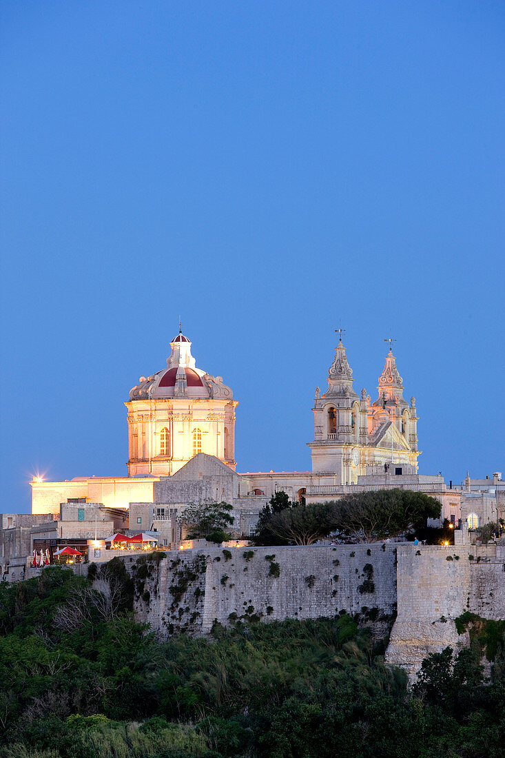Malta, Mdina (former capital) called the Silent City with the Saint Paul Cathedral