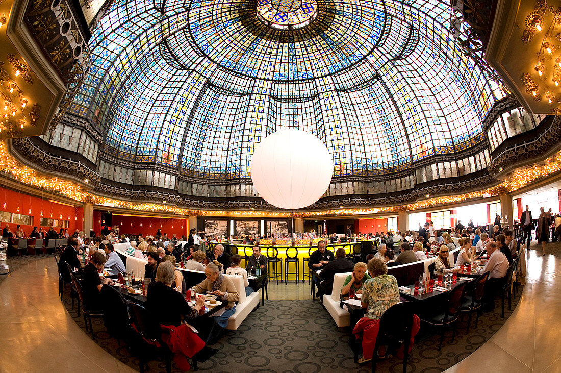 France, Paris, the restaurant of Le Printemps department store on Haussmann boulevard