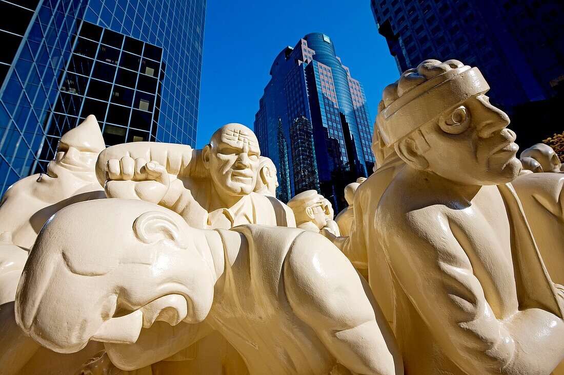 Canada, Quebec, Montreal, The Illuminated Crowd by Raymond Mason on McGill College Avenue