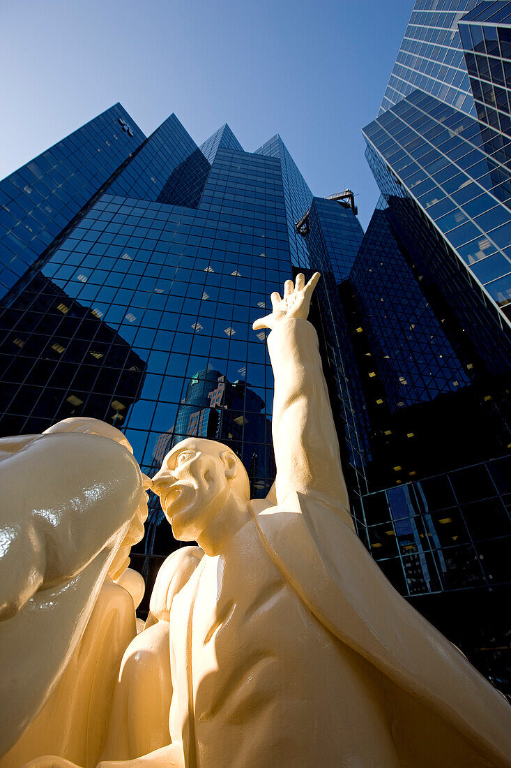 Canada, Quebec, Montreal, The Illuminated Crowd by Raymond Mason on McGill College Avenue