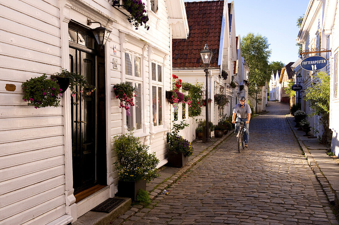 Norway, Rogaland County, Stavanger, wooden houses in the old town