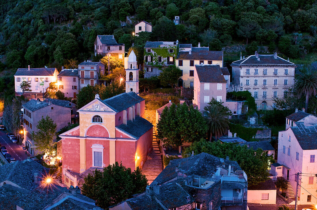 France, Haute Corse, Cap Corse, Nonza village and Sainte Julie church