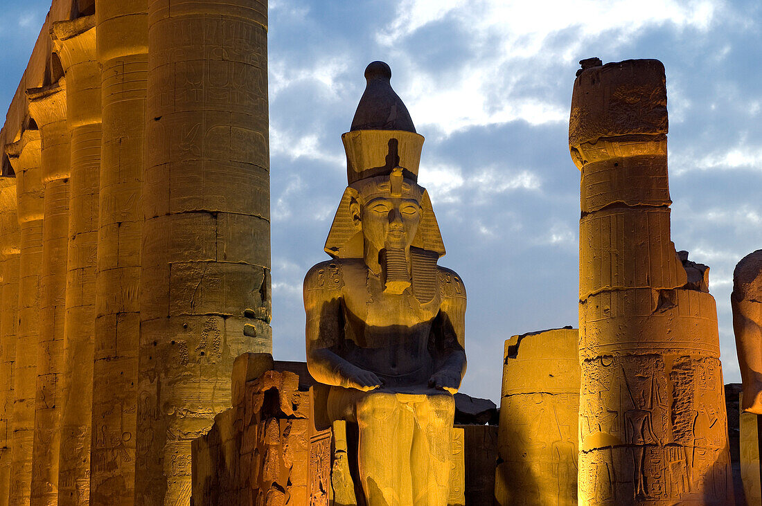Egypt, Upper Egypt, Nile Valley, Luxor Temple listed as World Heritage by UNESCO, Ramses II statue