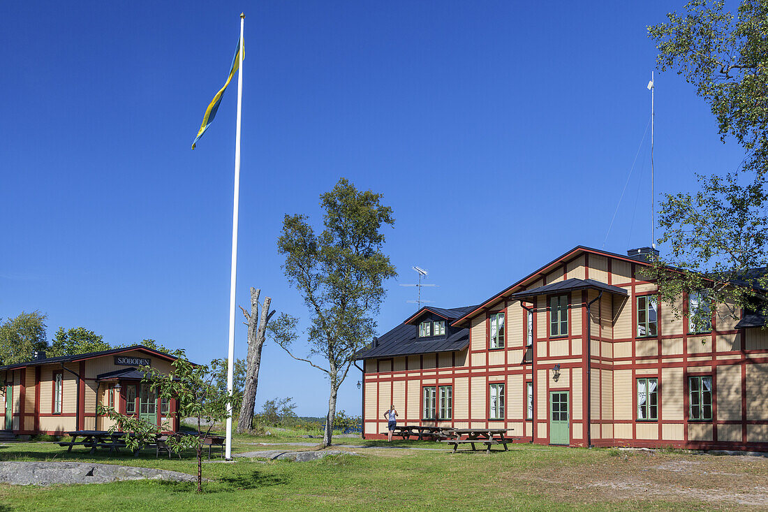 Restaurant and conference centre on the isle Fejan, Northern Stockholm archipelago, Uppland, Stockholms County, South Sweden, Sweden, Scandinavia, Northern Europe