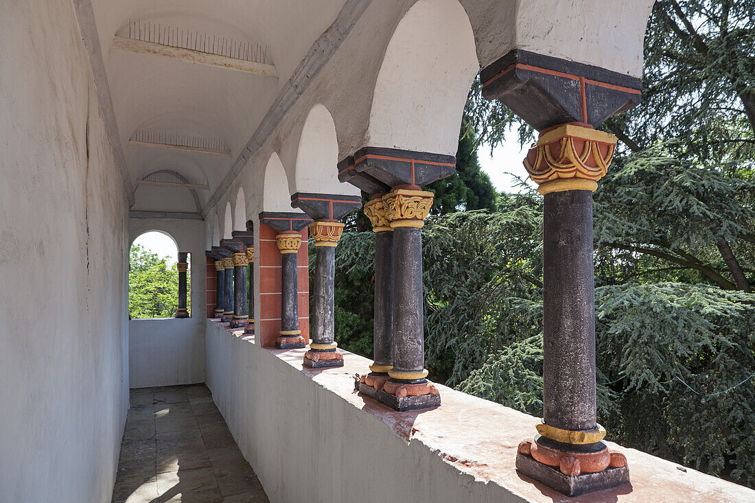 Course in the Romanesque double church of St. Mary and Clemens in Schwarzrheindorf near Bonn, North Rhine-Westphalia, Germany