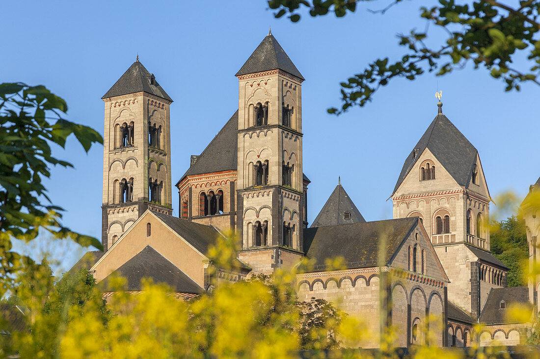 Abteikirche Laacher Münster vom Kloster Maria Laach, Vulkaneifel, Eifel, Rheinland-Pfalz, Deutschland, Europa