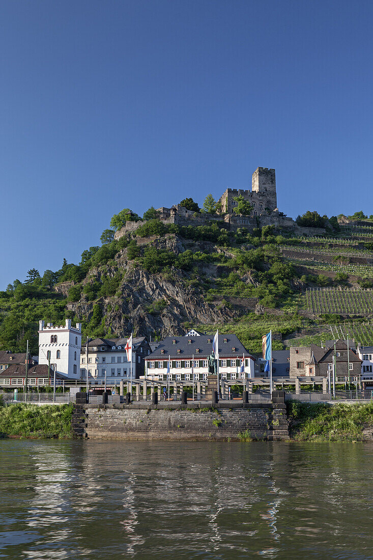 Burg Gutenfels oberhalb von Kaub am Rhein, Burg Kaub, Oberes Mittelrheintal, Rheinland-Pfalz, Deutschland, Europa