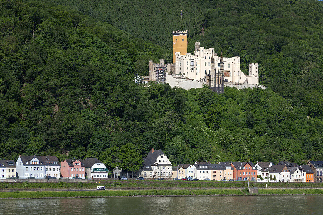 Stolzenfels Castle by the Rhine in Koblenz, Upper Middle Rhine Valley, Rheinland-Palatinate, Germany, Europe