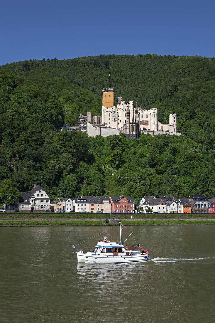 Schloss Stolzenfels in Koblenz am Rhein, Oberes Mittelrheintal, Rheinland-Pfalz, Deutschland, Europa
