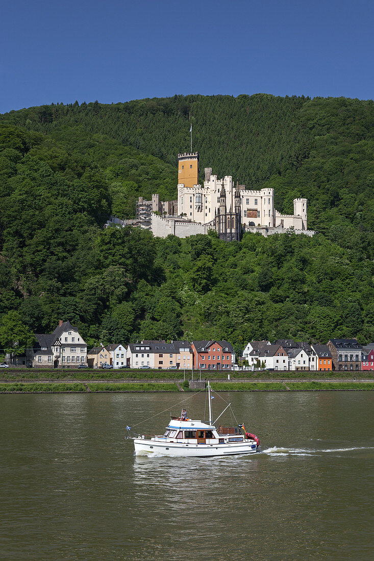 Stolzenfels Castle by the Rhine in Koblenz, Upper Middle Rhine Valley, Rheinland-Palatinate, Germany, Europe