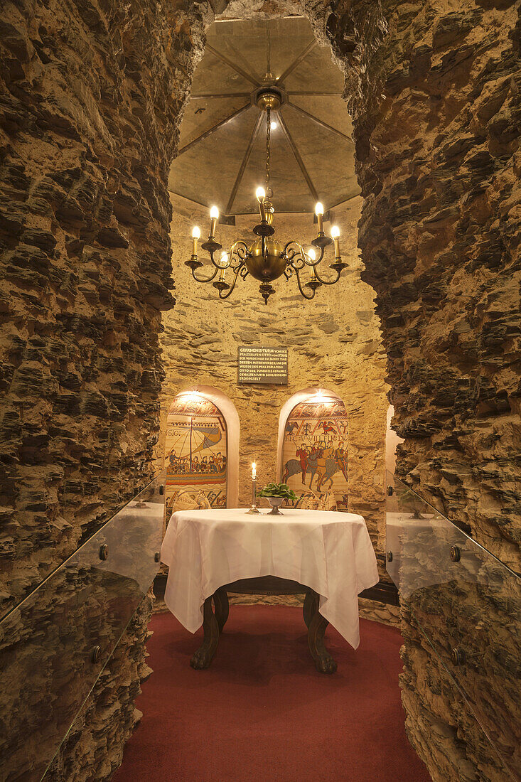 Hotel Burg Schönburg in Oberwesel am Rhein, Oberes Mittelrheintal, Rheinland-Pfalz, Deutschland, Europa