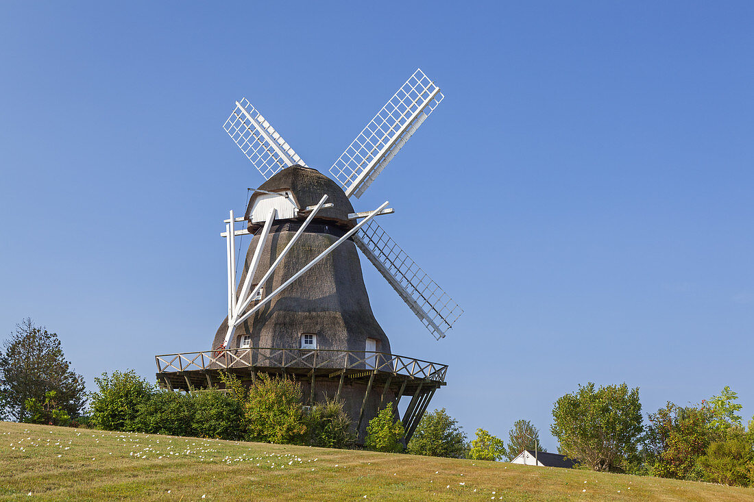Windmill in Soby, Island Ærø, South Funen Archipelago, Danish South Sea Islands, Southern Denmark, Denmark, Scandinavia, Northern Europe
