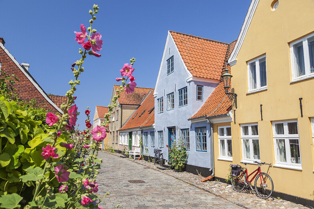 Altstadtgassen von Ærøskøbing, Insel Ærø, Schärengarten von Fünen, Dänische Südsee, Süddänemark, Dänemark, Nordeuropa, Europa