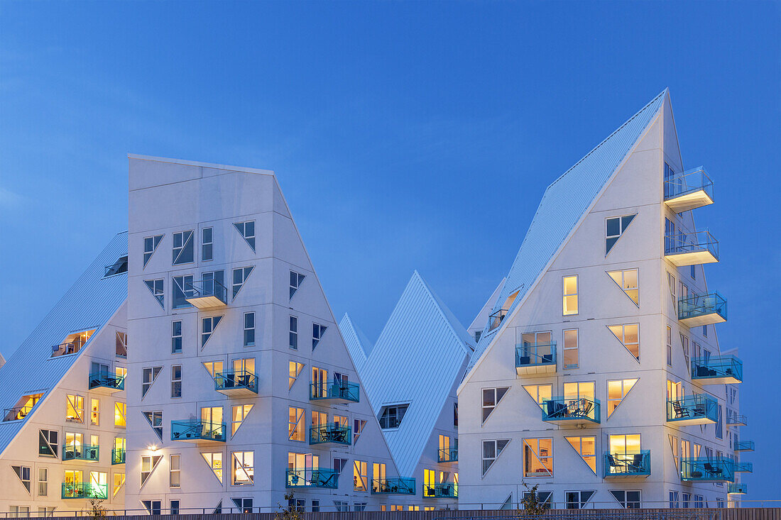 Iceberg houses in the harbour in Aarhus, Middle Jutland, Jutland, Cimbrian Peninsula, Denmark, Northern Europe