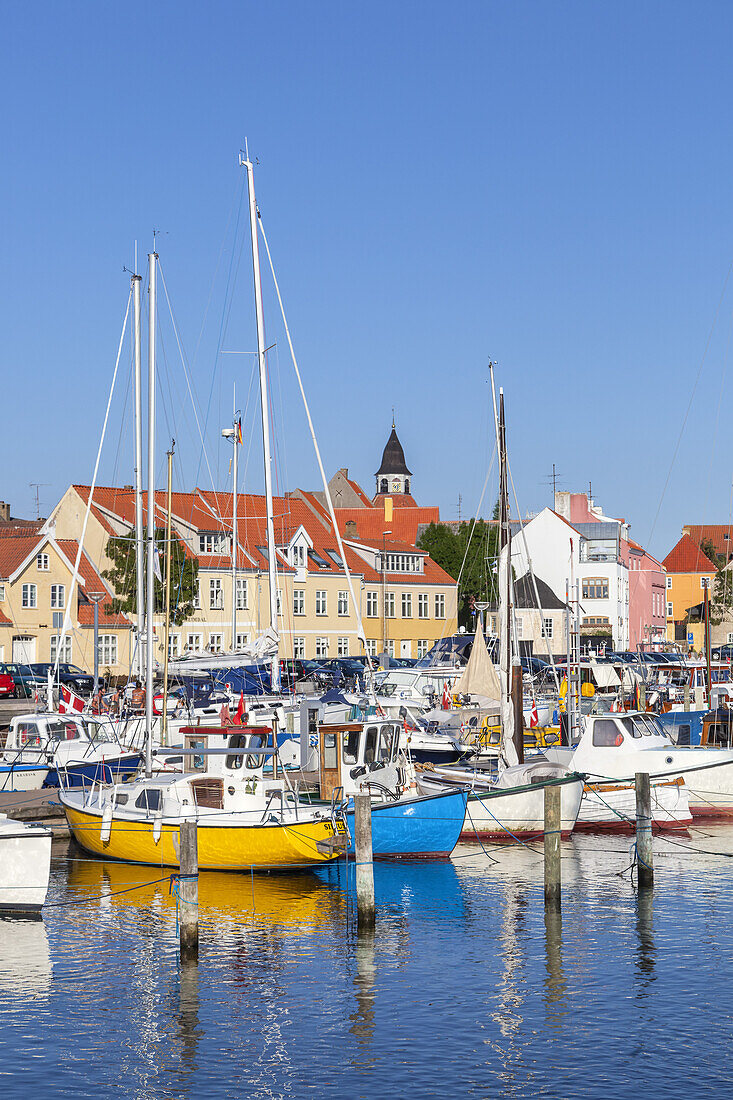 Hafen von Faaborg auf der Insel Fünen, Dänische Südsee, Süddänemark, Dänemark, Nordeuropa, Europa
