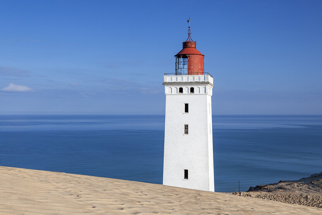 Lighthouse Rubjerg Knude in the dunes of Rubjerg Knude between Lønstrup and Løkken, Northern Jutland, Jutland, Cimbrian Peninsula, Scandinavia, Denmark, Northern Europe