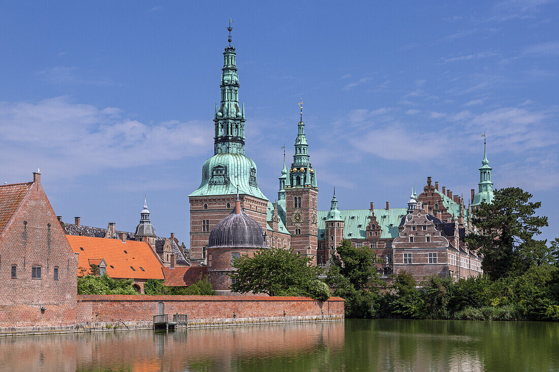 Castle Fredriksborg Slot in Hillerød, Island of Zealand, Scandinavia, Denmark, Northern Europe