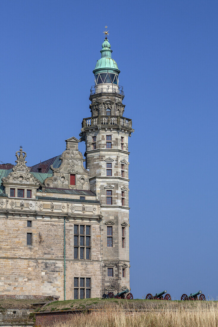 Leuchtturm im Schloss Kronborg Slot in Helsingør, Insel Seeland, Dänemark, Nordeuropa, Europa