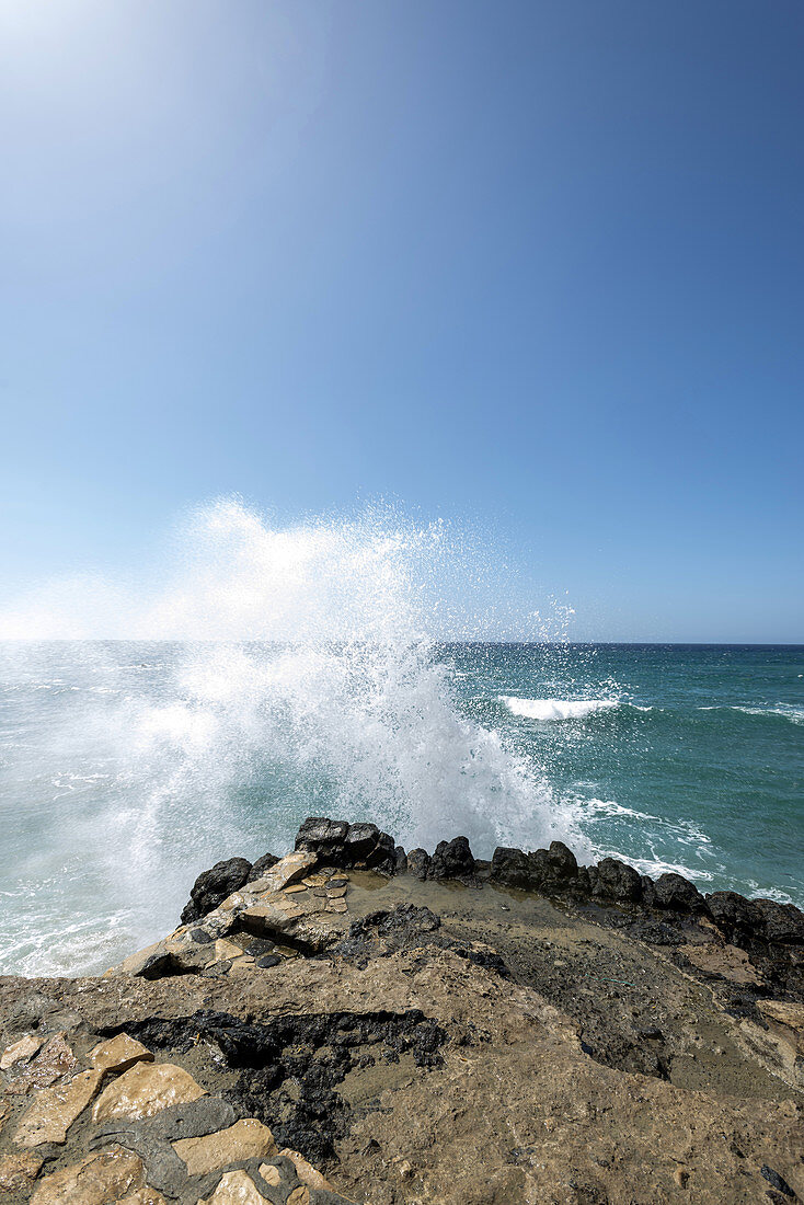 Felsküste bei La Pared. La Pared, Fuerteventura, Kanarische Inseln, Spanien