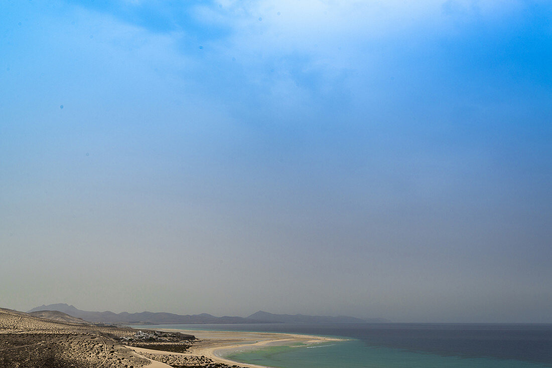 Die Strände Playa Del Salmo und Playa Risco el Paso bei Jandia. Jandia, Fuerteventura, Kanarische Inseln, Spanien