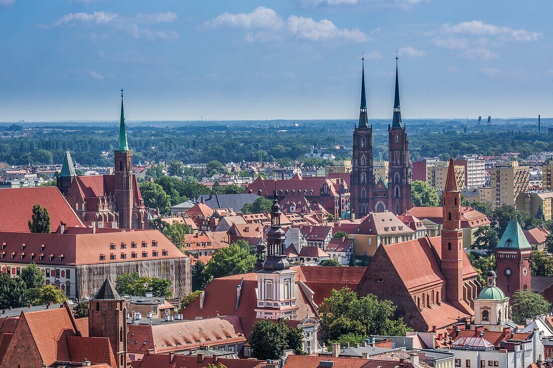 Poland, Wroclaw City, Panorama.