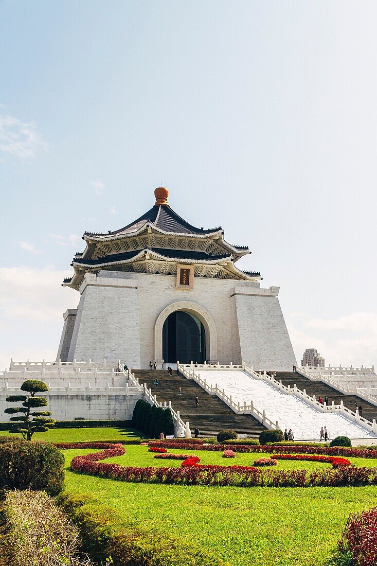 The view of Chiang Kai-shek memorial hall in Taipei.