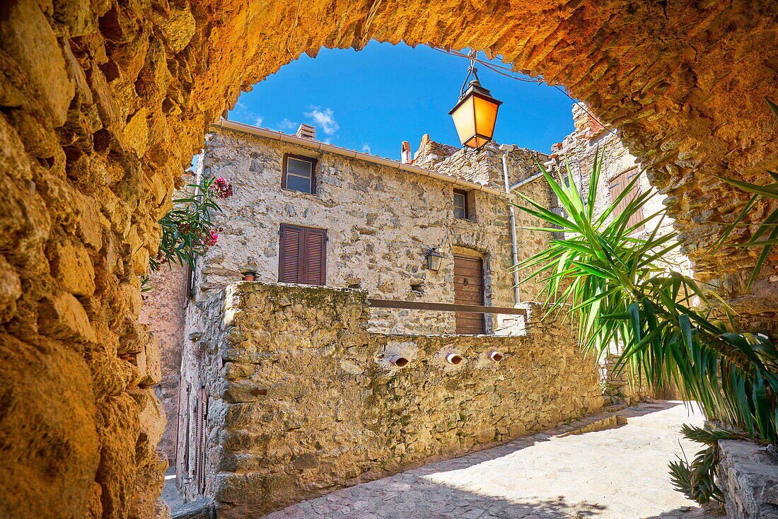 Small mountain village Lama, Balagne, Corsica Island, France