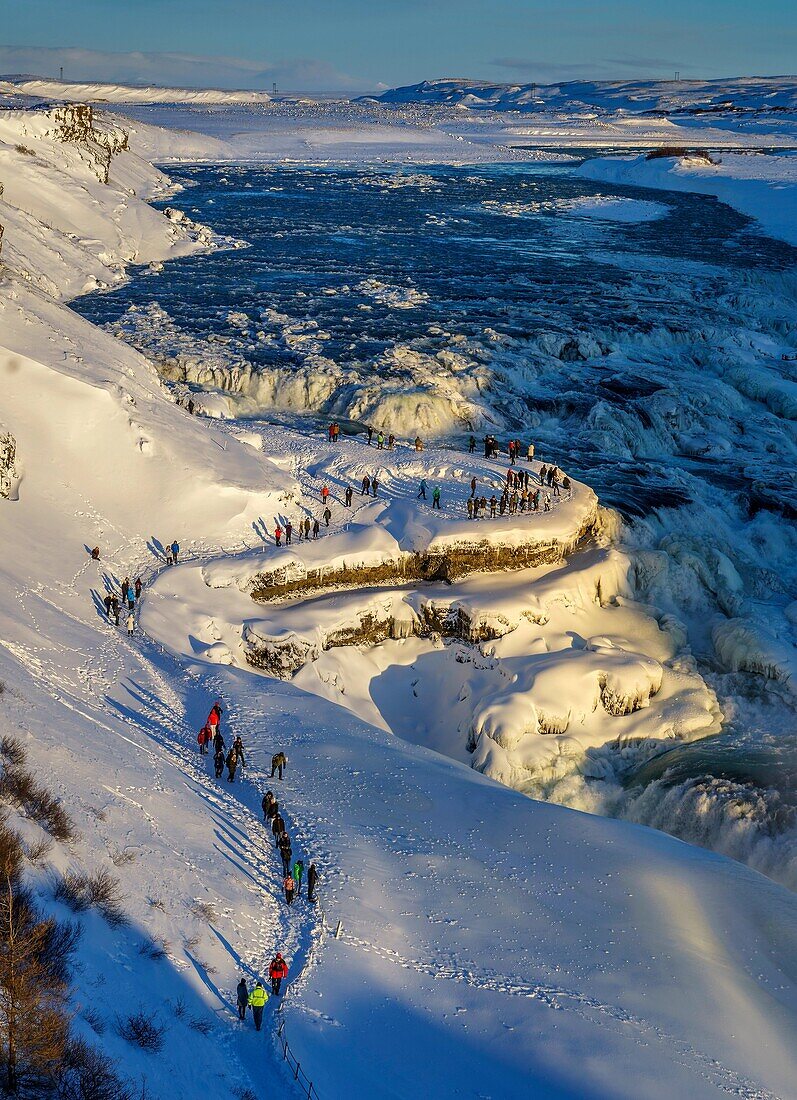 Gullfoss waterfall in the winter, Iceland.