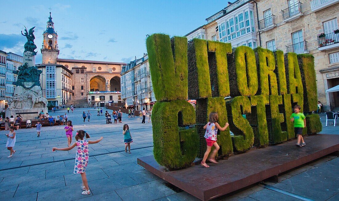 Virgen Blanca square, Vitoria, Gasteiz, Álava, Basque Country, Spain, Europe.