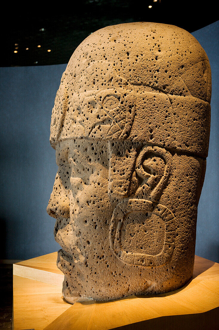 Mexico, Federal District, Mexico City, Anthropology Museum, Olmec colossal head