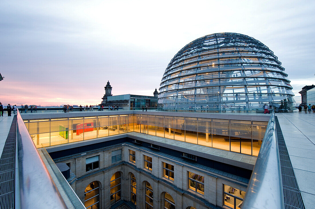 Germany, Berlin, the Reichstag, the seat of the Bundestag renovated by the architect Sir Norman Foster, the German parliament since 1999