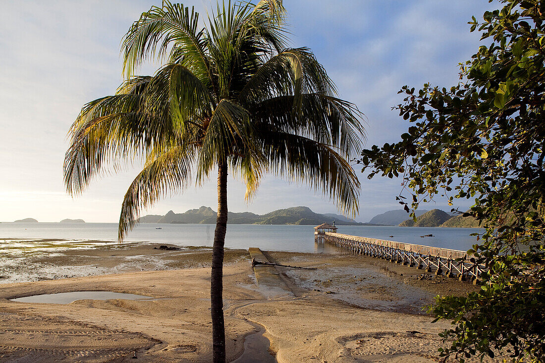 Malaysia, Kedah state, Andaman Sea, Langkawi island, Westin Hotel pontoon bridge near Kuah