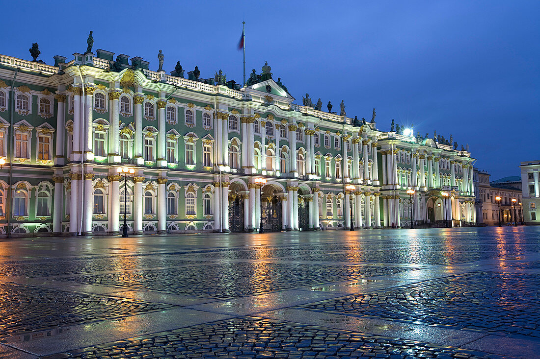 Russia, Saint Petersburg, Winter Palace, hosting the Hermitage Museum, built by Bartolomeo Rastrelli (1754 - 1762), listed as World Heritage by UNESCO