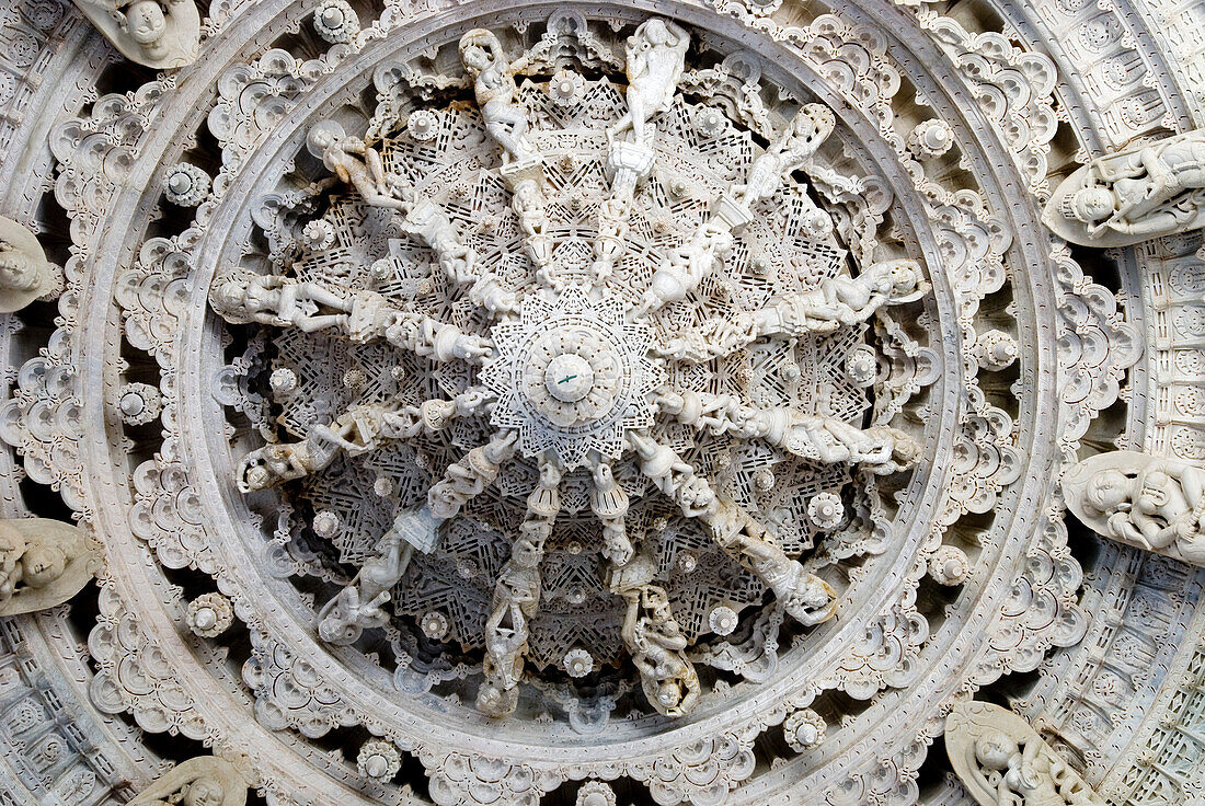 India, Rajasthan State, Ranakpur, jain temple of Chaumukha Mandir built in 1439