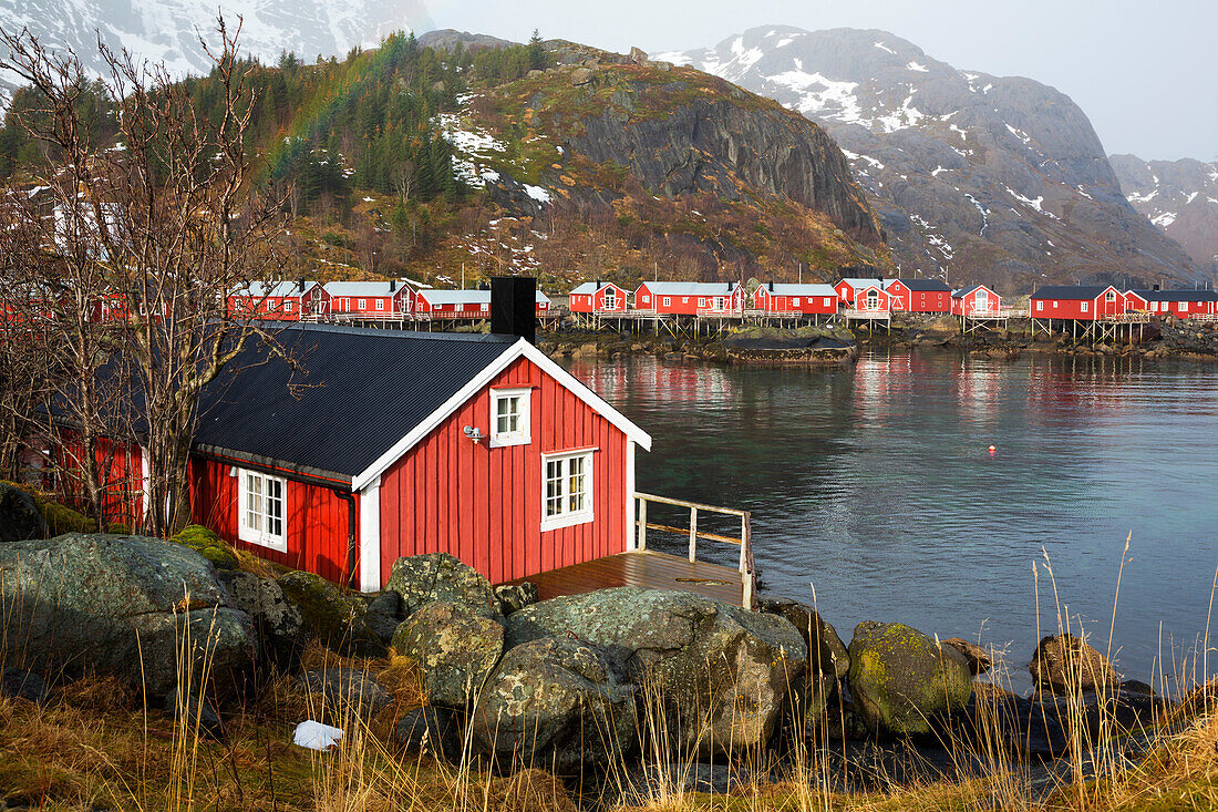 Fishing Village Nusfjord, Flakstadoya, Lofoten Islands, Norway, Skandinavia, Europe