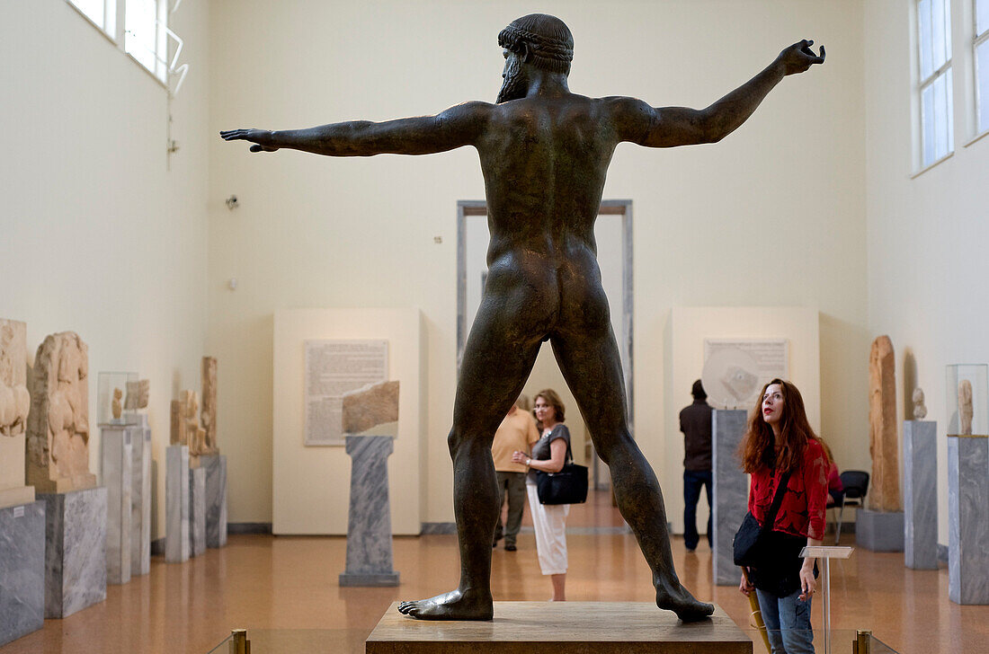 Greece, Athens, National Archaeological Museum, bronze statue of Poseidon or Zeus of 460 BC, found off Artemision Cape