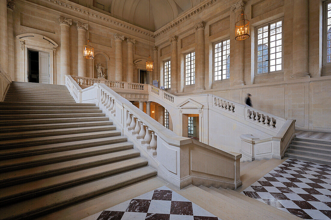 France, Yvelines, Chateau de Versailles, listed as World Heritage by UNESCO, Grand Degre staircase of the Northern wing
