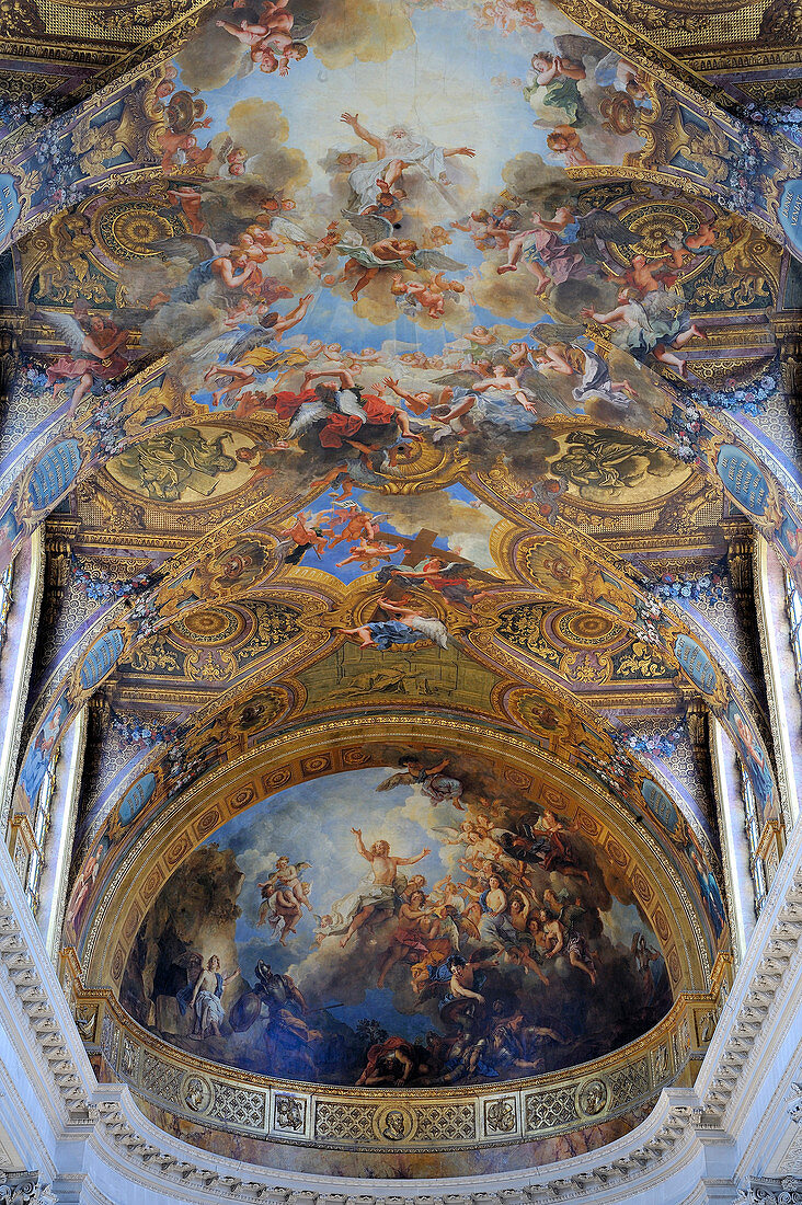 France, Yvelines, Chateau de Versailles, listed as World Heritage by UNESCO, the Royal Chapel, the chapel vault