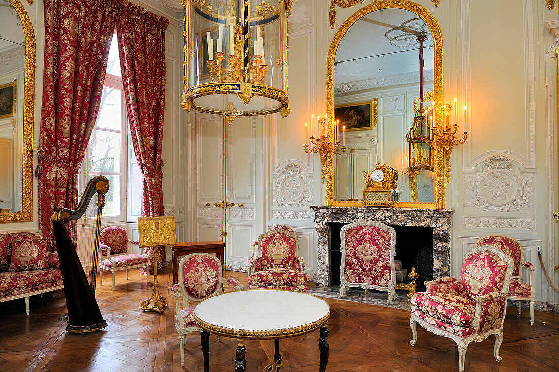 France, Yvelines, Chateau de Versailles, listed as World Heritage by UNESCO, Domaine de Marie Antoinette, the Petit Trianon, Salon de Compagnie (the Compagny Drawing room)
