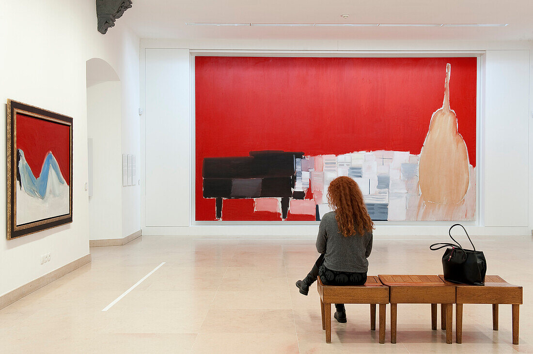 France, Alpes Maritimes, Antibes, Picasso Museum, room and artwork by Nicolas de Stael