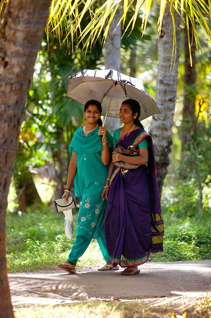 India, Kerala State, near Kollam, Munroe island, young indians