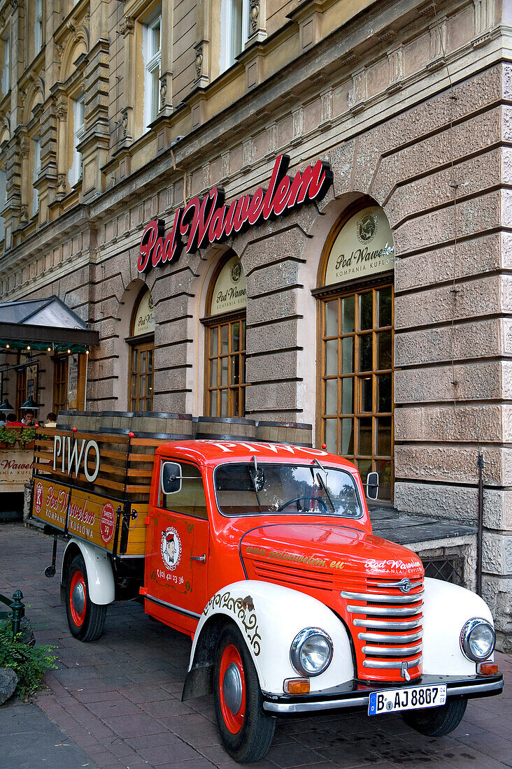 Poland, Lesser Poland region, Krakow, beer truck driver