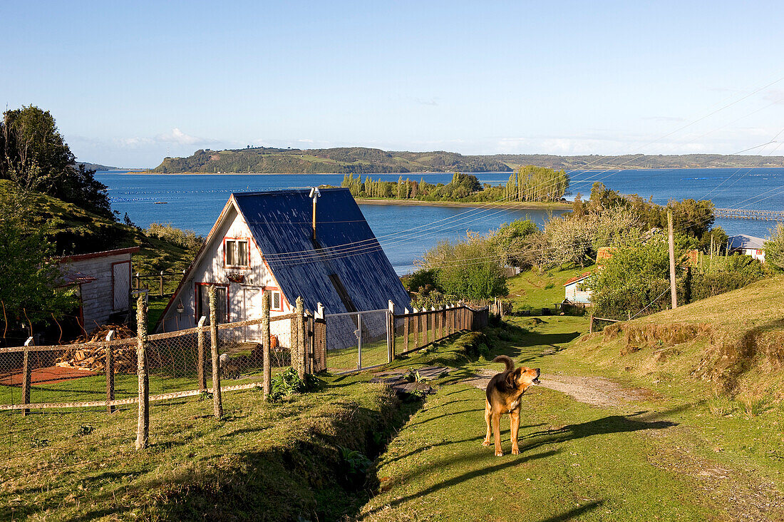 Chile, Los Lagos Region, Chiloé Island, Quemchi, native town of chilean writer Franscisco Coloane