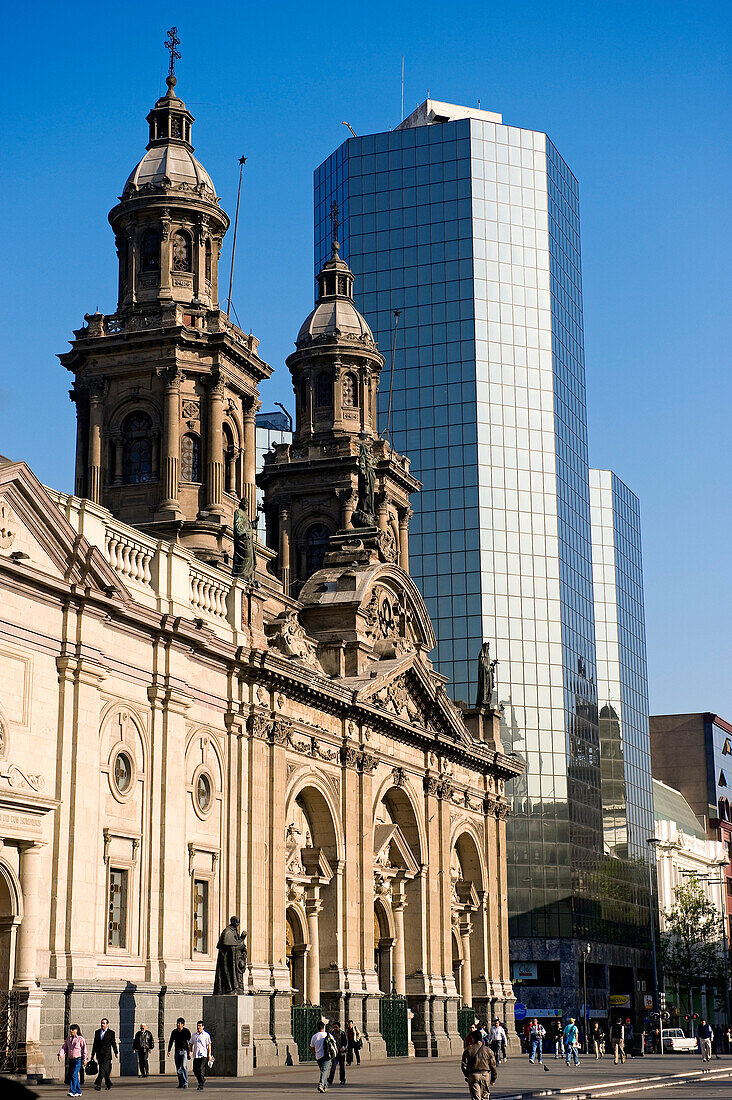 Chile, Santiago de Chile, Plaza de las Armas, the cathedral